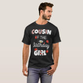 T-shirt Cousin De Fille Anniversaire Famille Florale Ladyb (Devant entier)