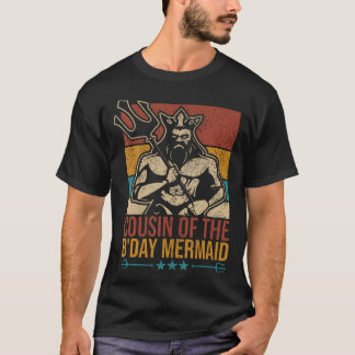 T-shirt Cousin de la fête d'anniversaire de la sirène Vint
