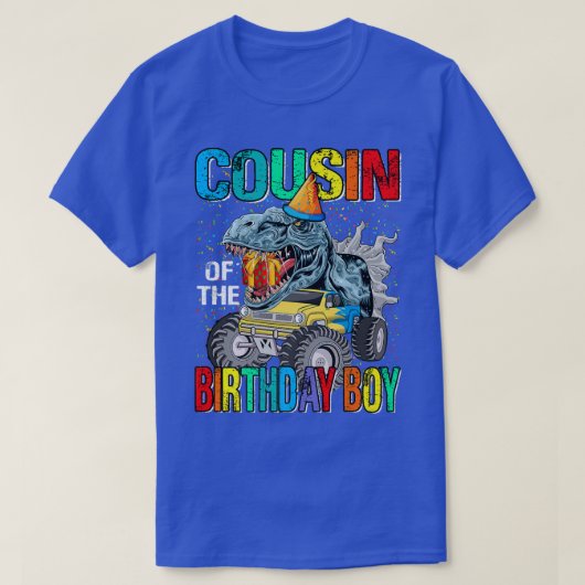 T-shirt Cousin De L'Anniversaire Garçon Monster Camion Din (Design devant)