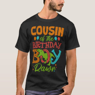 T-shirt COUSIN De L'Anniversaire Garçon Rawr Dinosaur