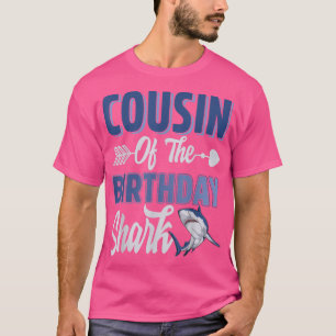 T-shirt Cousin De L'Anniversaire Garçon Requin Océan Corre