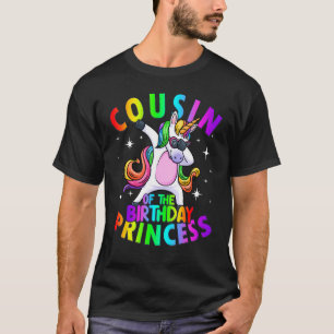 T-shirt Cousin de l'Anniversaire Princesse Dabbing Unicorn