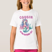 T-shirt Cousin de sirène sur mesure de la fille d'annivers (Devant)