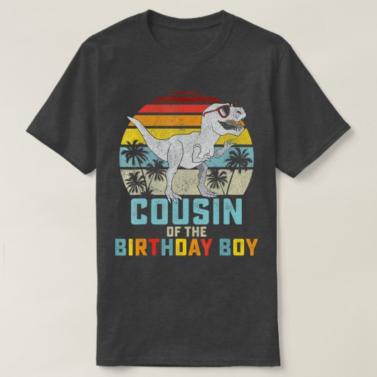 T-shirt Cousin Dinosaur Garçon de l'Anniversaire Garçon co (Design devant)