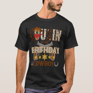 T-shirt Cousin du garçon d'anniversaire à thème cow-boy