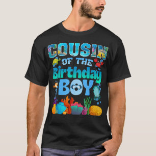 T-shirt Cousin du garçon de l'aquarium d'animaux marins po