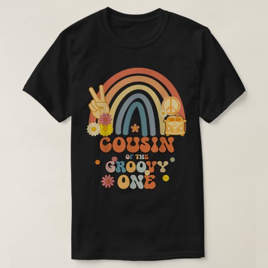 T-shirt Cousin du parc d'anniversaire Super One Rainbow Bo (Design devant)