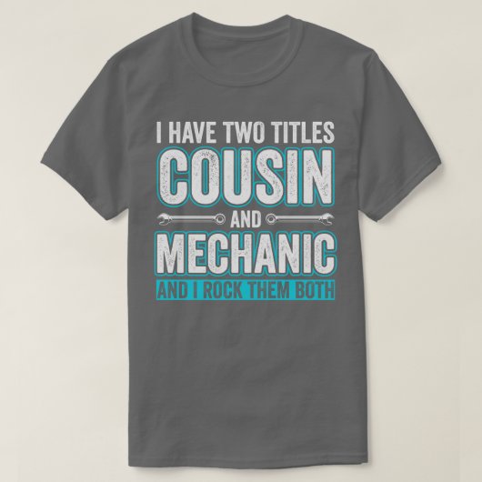 T-shirt Cousin et mécanique Funny Garage Fixation s Cousin (Design devant)