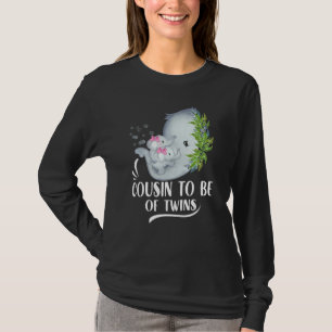 T-shirt Cousin Être De Twins Twin Baby Girls Elephant Bab