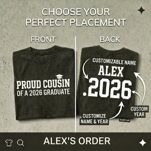 T-shirt COUSIN FIÈRE Promotion 2026 Diplôme Personnalisé