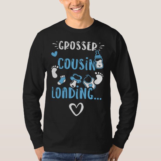 T-shirt Cousin Großer Cousin Loading Baby Boy Sayings (Devant)