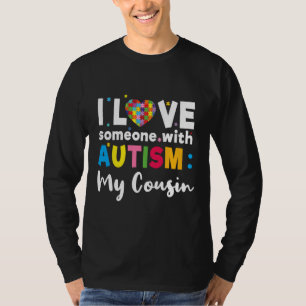 T-shirt Cousin I Love Heart Sensibilisation sur l'autisme 