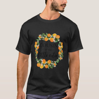 T-shirt Cousin Little Cutie Baby shower Orange 1Ème Birthd