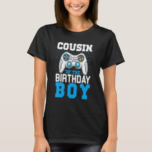 T-shirt Cousin of the Birthday Boy Matching Vidéo Jeu Bir