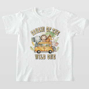 T-shirt Cousin of the Wild One garçons animaux safari