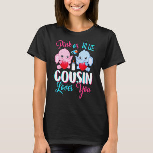 T-shirt Cousin Rose Ou Bleu Vous Aime Eléphants Bébé Gende
