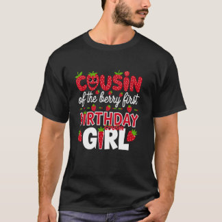 T-shirt Cousine de la fille Strawberry qui fête son premie