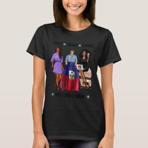 T-shirt Cousine Haïtienne Afro Forte Drapeau d'Haïti Latin