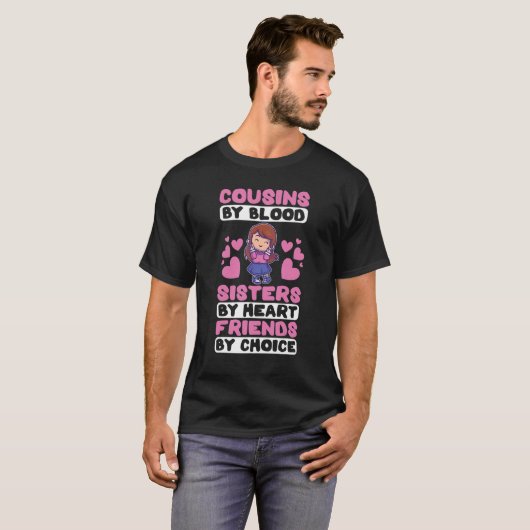T-shirt Cousins De Soeurs De Sang Par Heart Friends Par Ch (Devant entier)