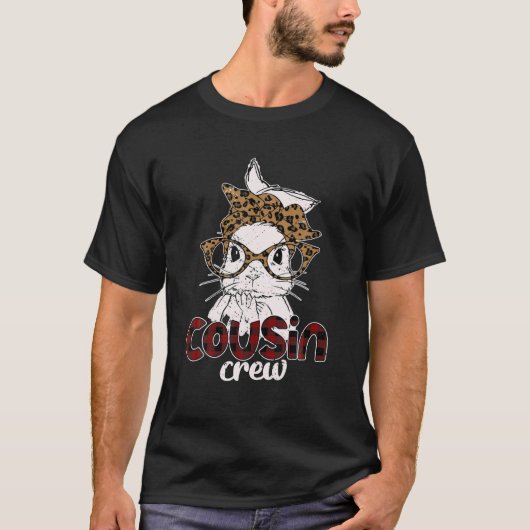 T-shirt Coussin Équipe Bunny Leopard Rabbit Face mignonne (Devant)