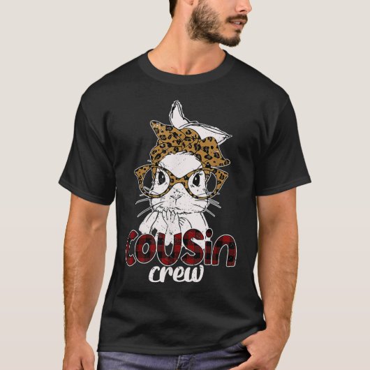 T-shirt Coussin Équipe Bunny Leopard Rabbit Face mignonne  (Devant)