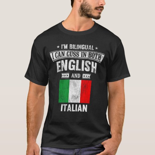 T-shirt Coussins dans le drapeau anglais et italien Funny  (Devant)