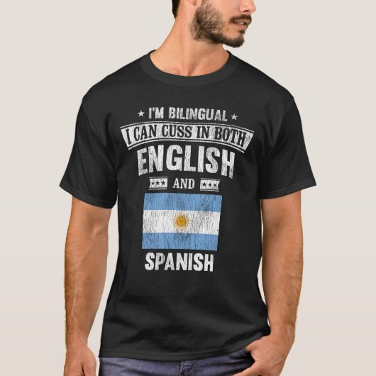 T-shirt Coussins en anglais et espagnol Funny Argentine Dr (Devant)