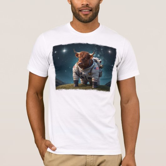 T-shirt Couteau Angus dans un Spacesuit (Devant)