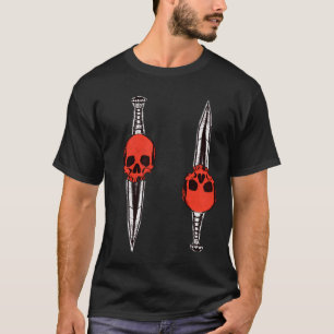 T-shirt couteau crâne rouge