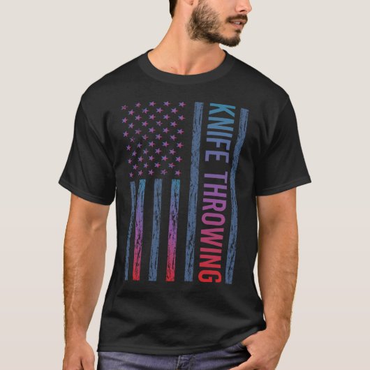 T-shirt Couteaux de lancer de drapeau de dégradé (Devant)