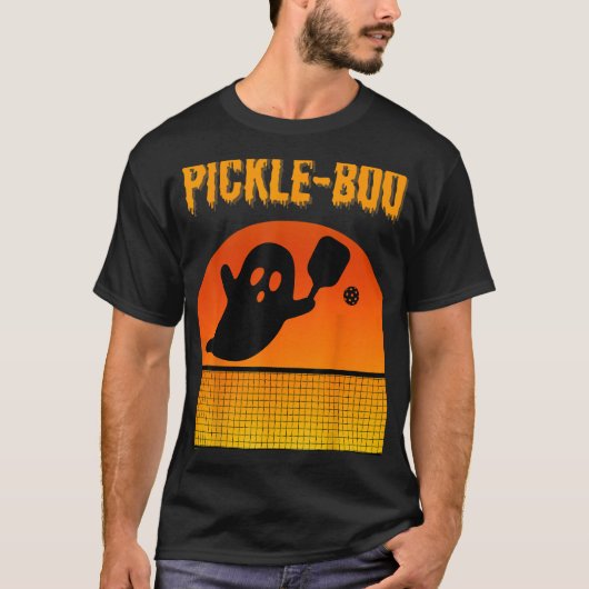 T-shirt Coûts d'Halloween Pickle-Boo Ghost Jouer Picklebal (Devant)