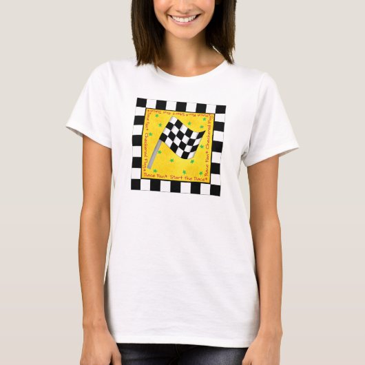 T-shirt Coutume Checkered de drapeau de fan de course de (Devant)