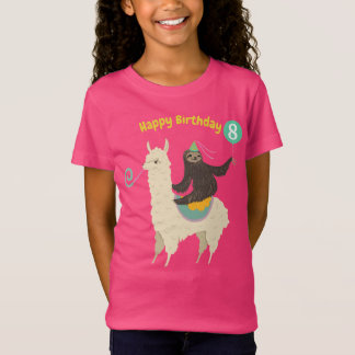 T-Shirt Coutume d'anniversaire de lama d'équitation de