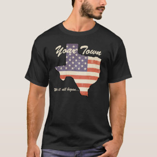 T-shirt Coutume de KRW votre ville, TX où elle toute a