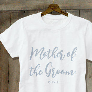 T-shirt Coutume de mariage de la mère du marié Bleu poussi
