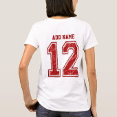 T-shirt Coutume Jersey de 12 rouges (Dos)
