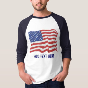 T-shirt Coutume vintage de drapeau américain