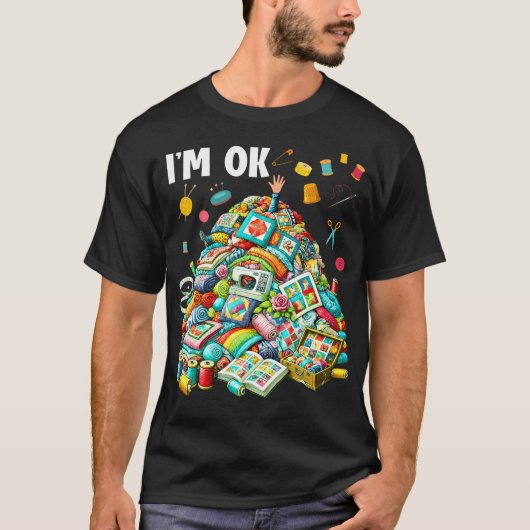 T-shirt Couture de patchwork drôle Brodeuse Couturière JE (Devant)