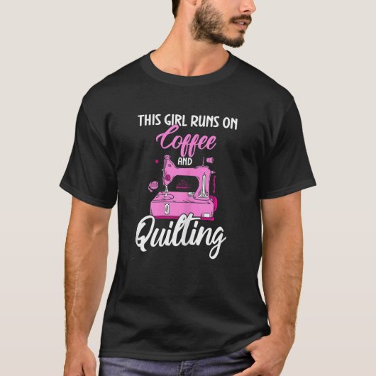T-shirt Couturière de patchwork Cette fille fonctionne sur (Devant)