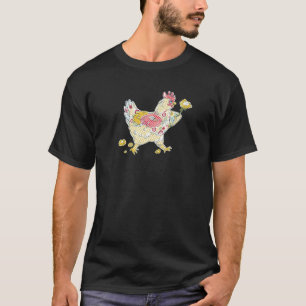 T-shirt Couturière de poulet à motif floral patchwork 1