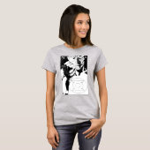 T-shirt Couvercle de fond de la lanterne verte, noir et bl (Devant entier)