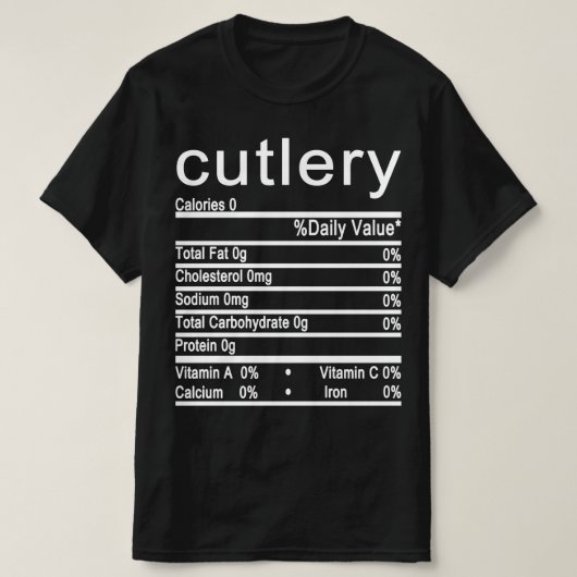 T-shirt couverts Nutrition Facts étiquette (Design devant)