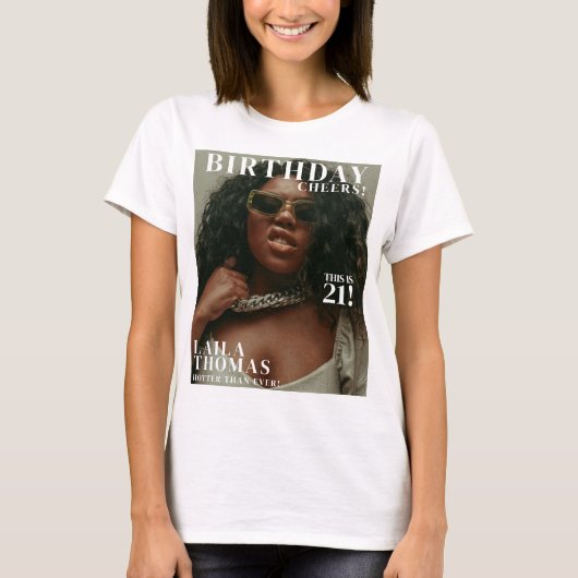 T-shirt Couverture du magazine de fête d'anniversaire pers (Devant)