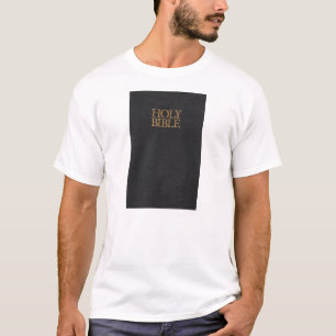 T-shirt Couverture en cuir noire de Sainte Bible