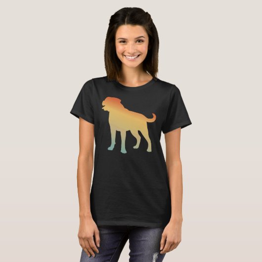 T-shirt Couverture faciale du Masque Silhouette Dog Rottwe (Devant entier)