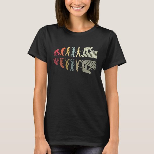 T-shirt Couvreur Évolution Humaine Rétro Vintage Construct (Devant)