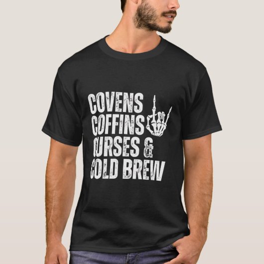 T-shirt Covens Coffins Curies Cold Brew Fall Halloween Spo (Devant)