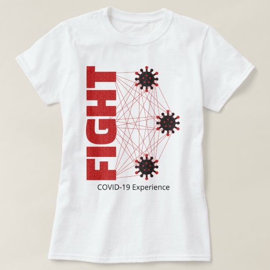 T-shirt COVID-19 Expérience, combat, rouge et noir, virus (Design devant)
