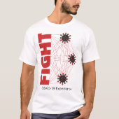 T-shirt COVID-19 Expérience, lutte, virus, rouge et noir (Devant)