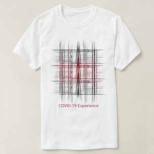 T-shirt COVID-19 Expérience, pandémique, mort, rouge et no